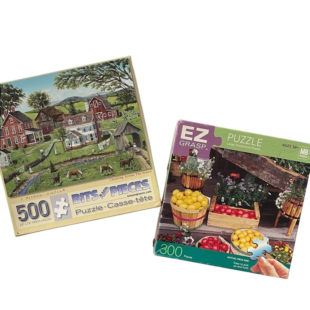 Bits and Pieces 500-Piece Puzzle & MB 300 Piece Puzzle